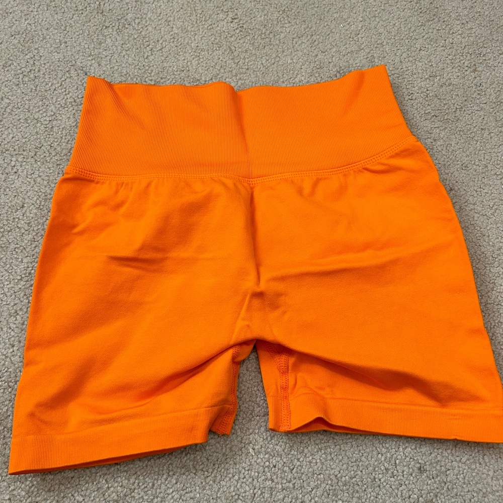 Orange scrunch shorts